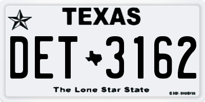 TX license plate DET3162