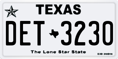 TX license plate DET3230