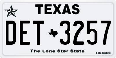 TX license plate DET3257