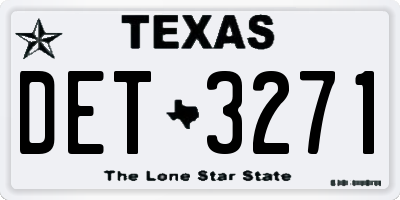 TX license plate DET3271