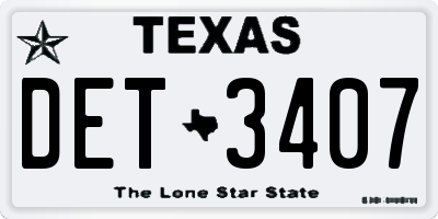 TX license plate DET3407