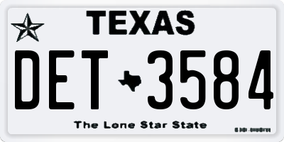 TX license plate DET3584