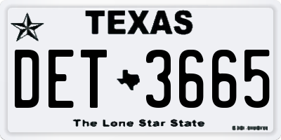 TX license plate DET3665
