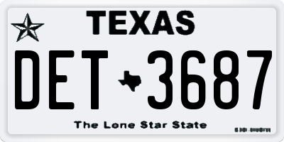 TX license plate DET3687