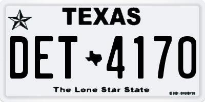 TX license plate DET4170