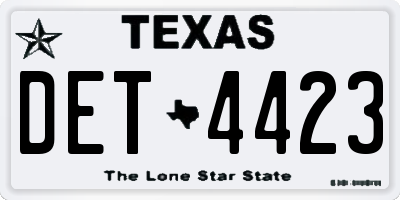 TX license plate DET4423