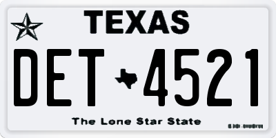 TX license plate DET4521