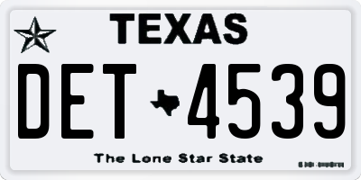TX license plate DET4539