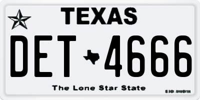 TX license plate DET4666
