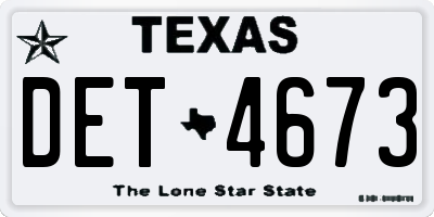 TX license plate DET4673
