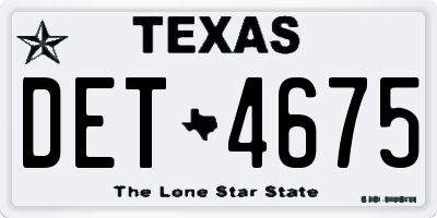 TX license plate DET4675