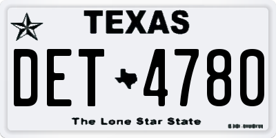 TX license plate DET4780