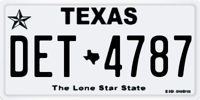 TX license plate DET4787