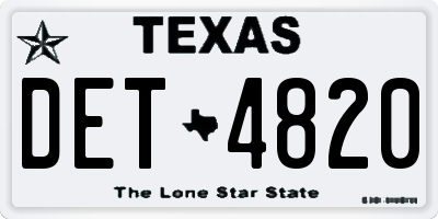 TX license plate DET4820