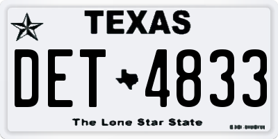 TX license plate DET4833