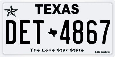 TX license plate DET4867