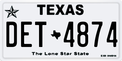TX license plate DET4874