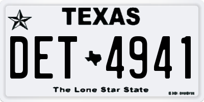 TX license plate DET4941