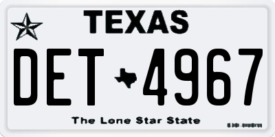 TX license plate DET4967