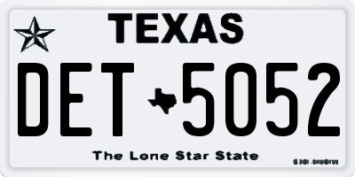 TX license plate DET5052