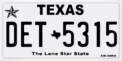TX license plate DET5315
