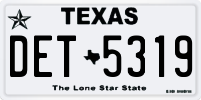 TX license plate DET5319