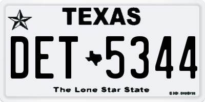 TX license plate DET5344