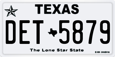TX license plate DET5879