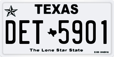 TX license plate DET5901