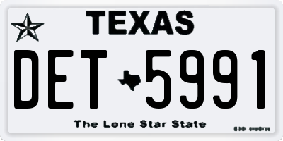 TX license plate DET5991