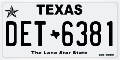 TX license plate DET6381