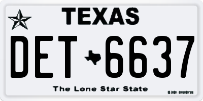 TX license plate DET6637