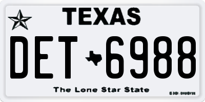 TX license plate DET6988
