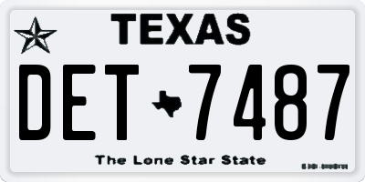 TX license plate DET7487