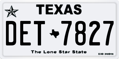 TX license plate DET7827