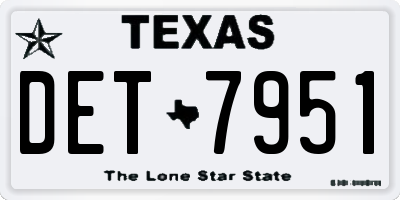 TX license plate DET7951