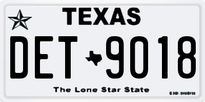 TX license plate DET9018