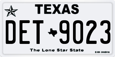 TX license plate DET9023