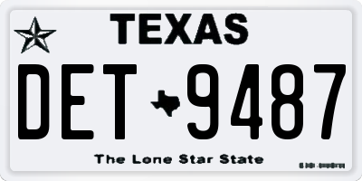 TX license plate DET9487