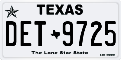TX license plate DET9725