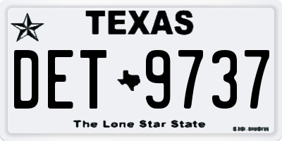 TX license plate DET9737