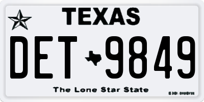 TX license plate DET9849