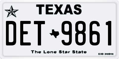 TX license plate DET9861