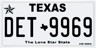 TX license plate DET9969