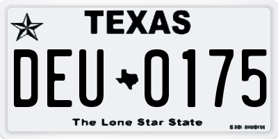 TX license plate DEU0175
