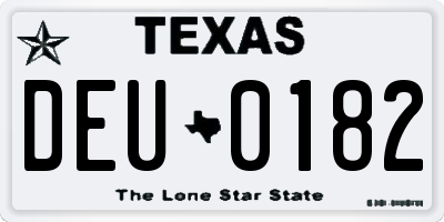 TX license plate DEU0182