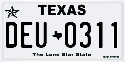 TX license plate DEU0311