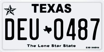 TX license plate DEU0487