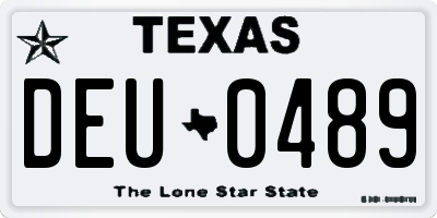 TX license plate DEU0489