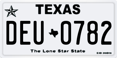 TX license plate DEU0782